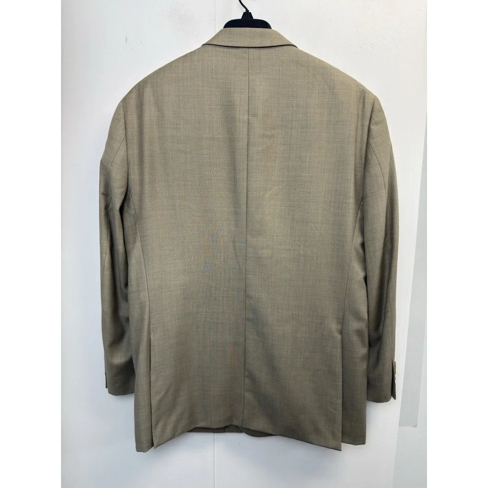 Pronto Uomo‎ Sport Coat Jacket Mens 46L Light Brown Wool Blazer 2 Button